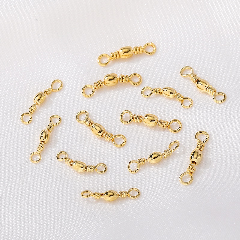 Set 2 Khóa Số 8 Bằng Đồng Mạ Vàng 14K Dùng Làm Trang Sức diy