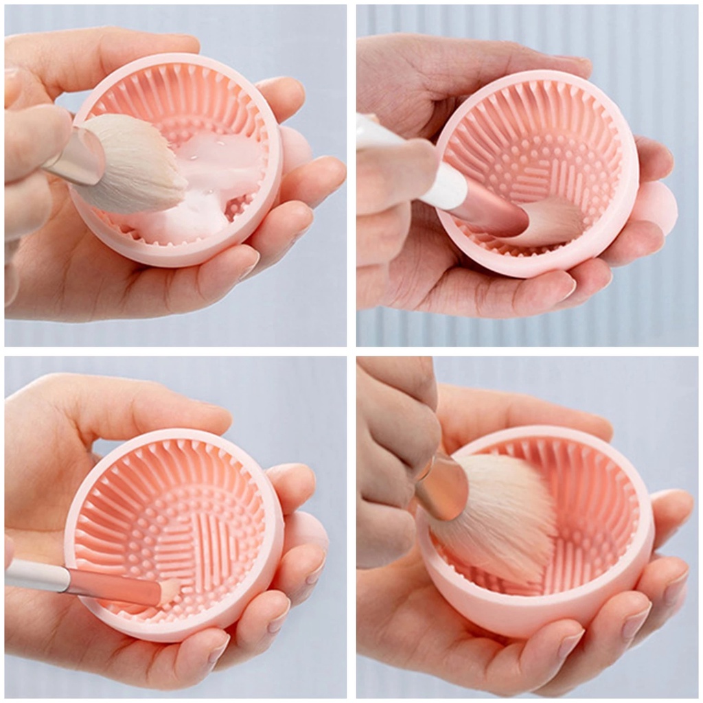 [Hàng mới về] Dụng cụ silicon vệ sinh cọ trang điểm thủ công di động sáng tạo không tổn hại lông cọ