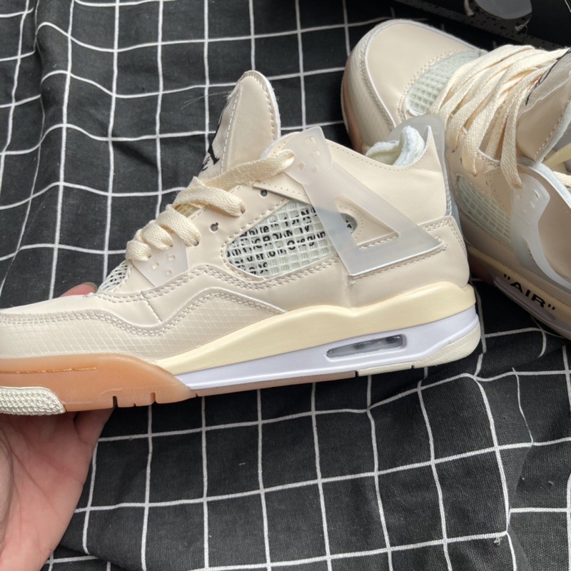 [Full box-phụ kiện] giày Jordan 4 offwhite kem cao cấp