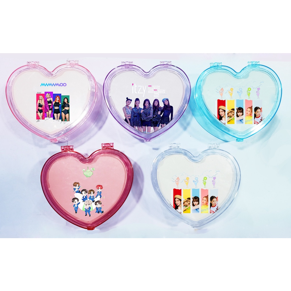 Hộp tim got7 mamamoo red velvet itzy kèm gương HKG27 dễ thương cute đựng trang sức hoạt hình