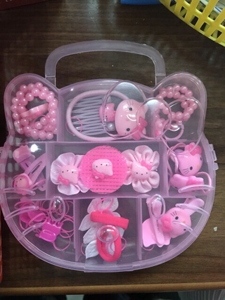Hộp đựng dây cột, kẹp tóc kitty