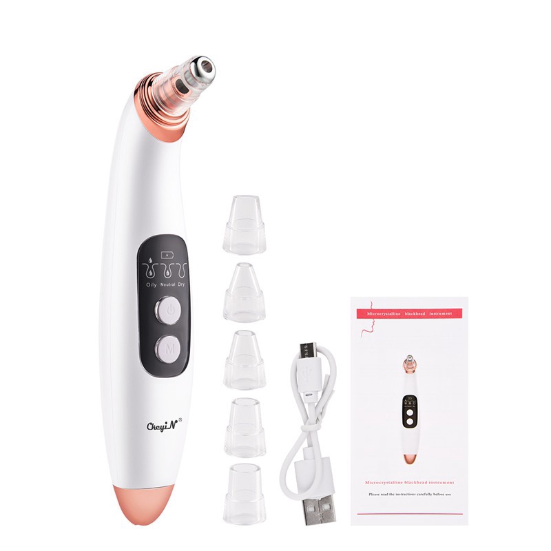 Máy hút mụn đầu đen CkeyiN làm sạch lỗ chân lông kèm 6 đầu hút MR483