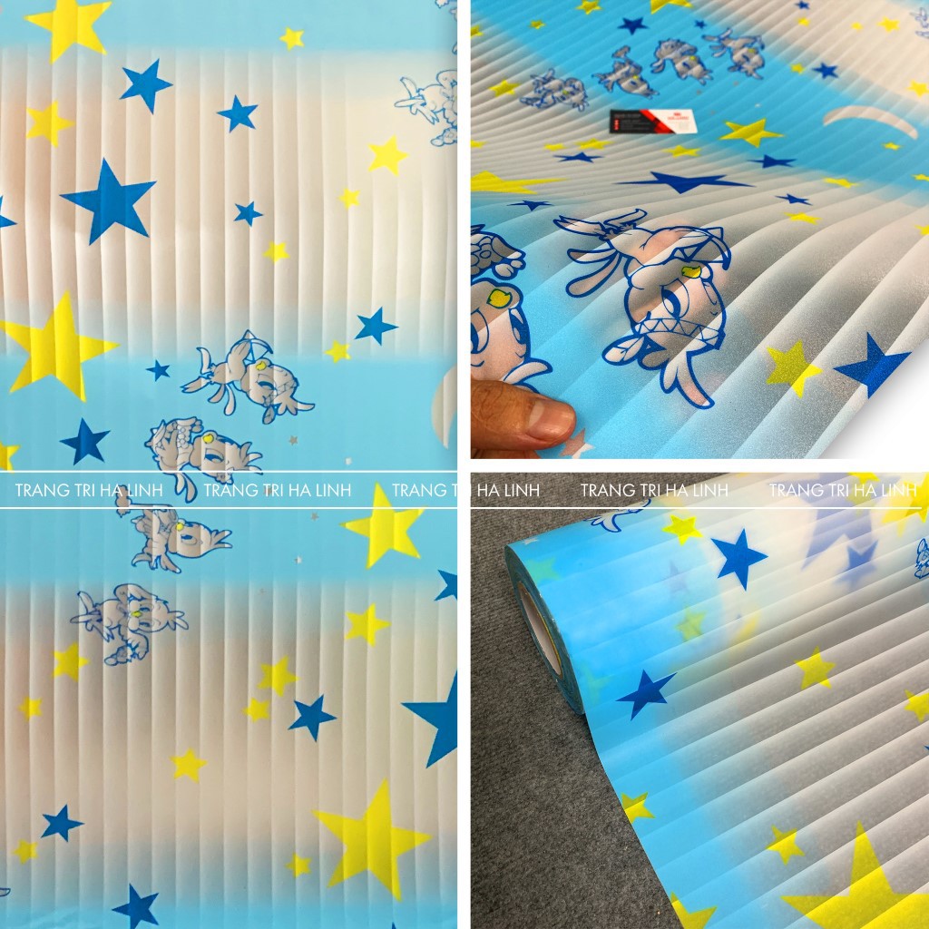 Decal dán kính mờ dán kính mờ phòng ngủ cho bé hoạt hình ngôi sao dán cửa