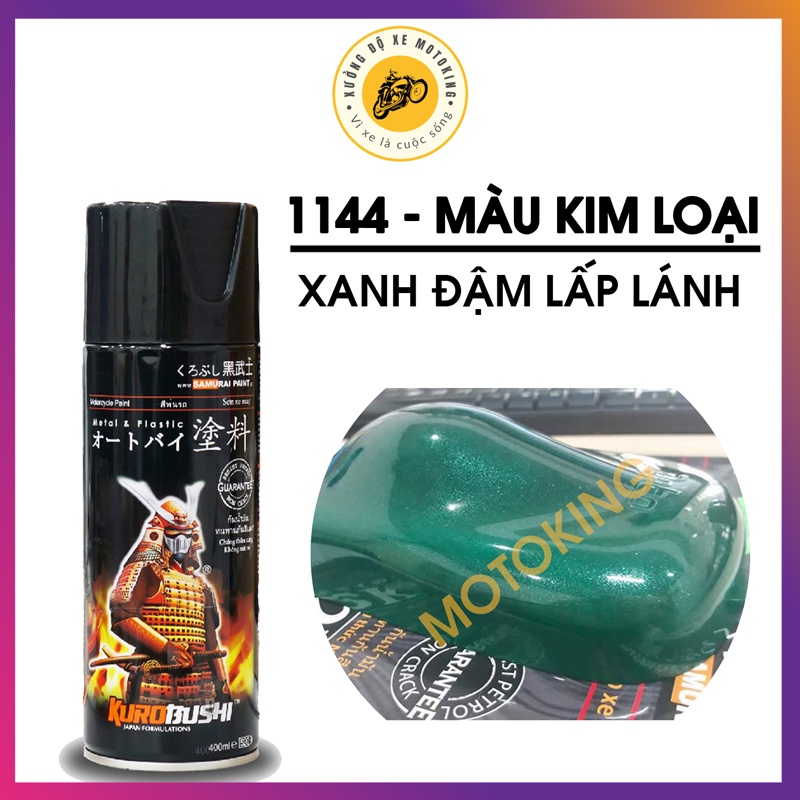 Sơn Samurai xanh đậm lấp lánh ánh kim 1144** - chai sơn xịt chuyên dụng dành cho sơn xe máy, ô tô