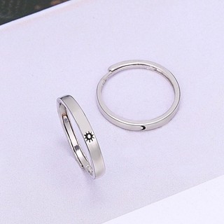 Nhẫn đôi mặt trăng mặt trời bạc không gỉ