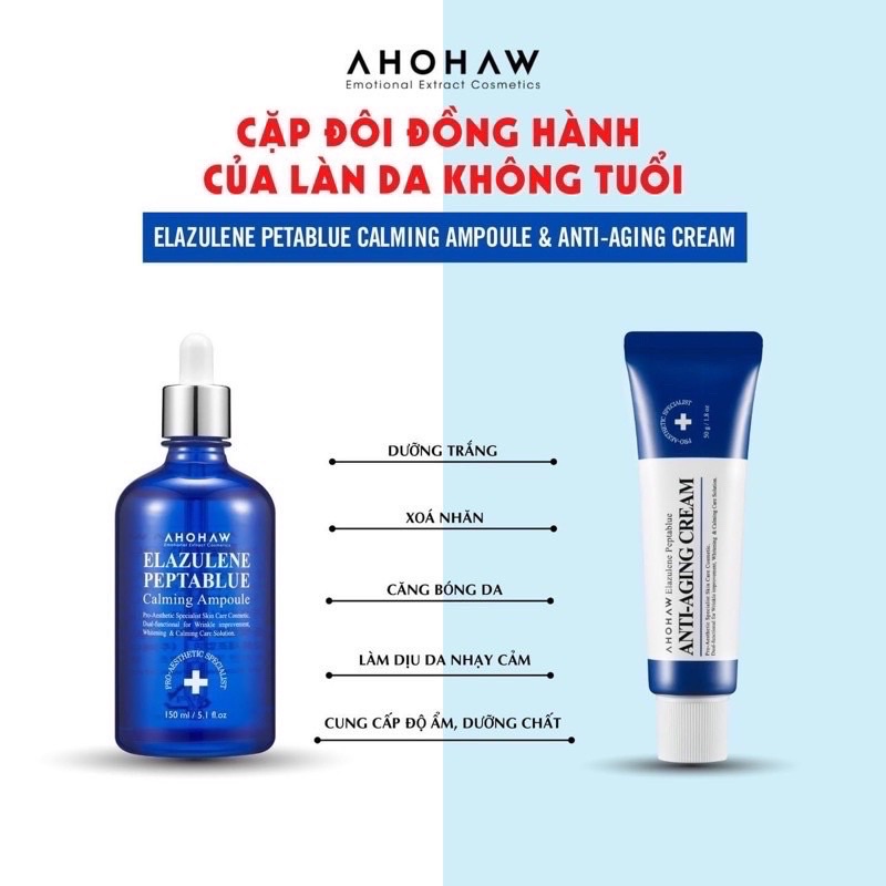 Tinh chất  Elazulene Peptablue cải thiện nếp nhăn Ahohaw