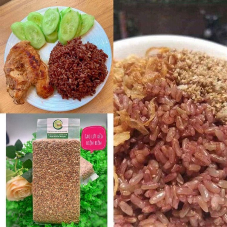 1kg Gạo lứt ĐỎ ĐIỆN BIÊN (Cơm dẻo nấu ko cần ngâm) ăn kiêng giảm cân Eatclean (Túi hút chân không)