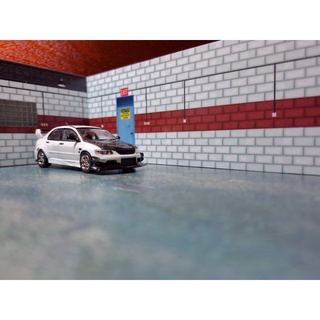 Diorama 1/64 - Garage Đỏ Trắng