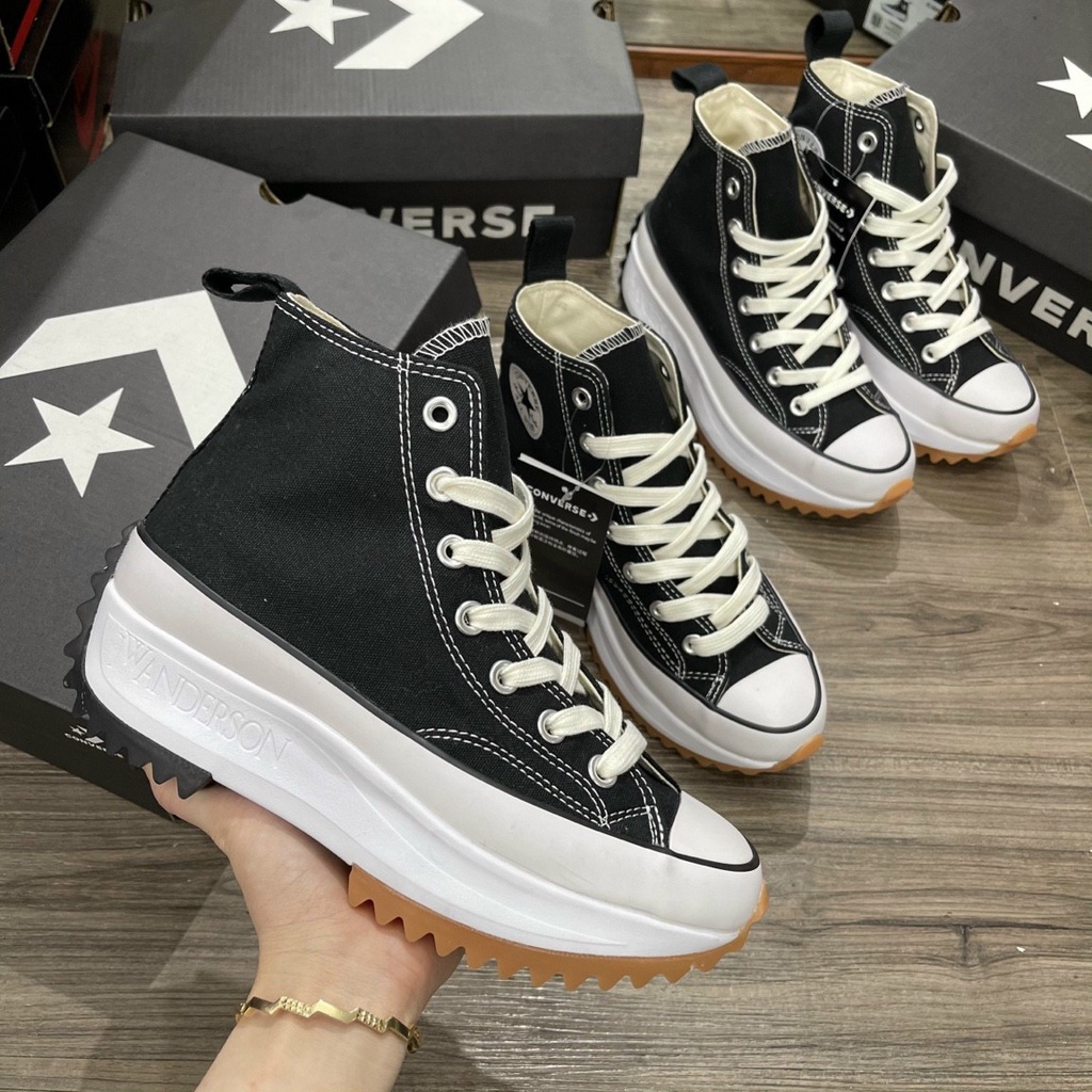 giày thể thao sneaker cv run star hike đen cổ cao ảnh thật tự chụp bản cao cấp nam nữ+freeship