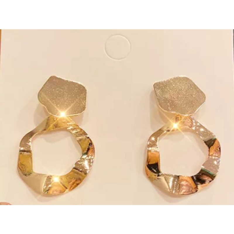 Bông tai tròn đính hạt, phụ kiện thời trang BT014 - Filibrastyle