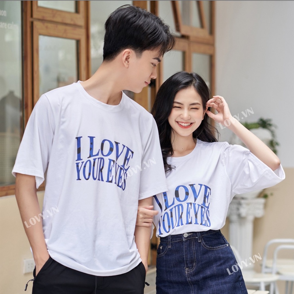 Áo đôi nam nữ thời trang phông tay lỡ unisex chất mịn đẹp LOVY Oversize