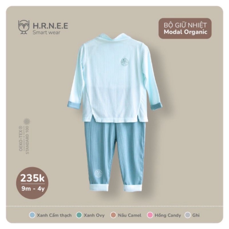 Bộ giữ nhiệt Modal Organic Hrnee mầu pastel