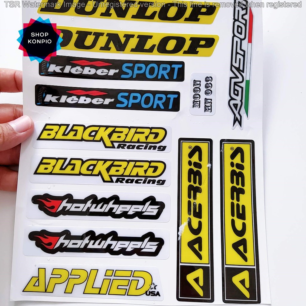 Bộ Tem Sticker Dập Nổi Cao Cấp Dán Xe Máy, Ô Tô, Mũ Bảo Hiểm, Chống Thấm Nước, Chống Bay Màu