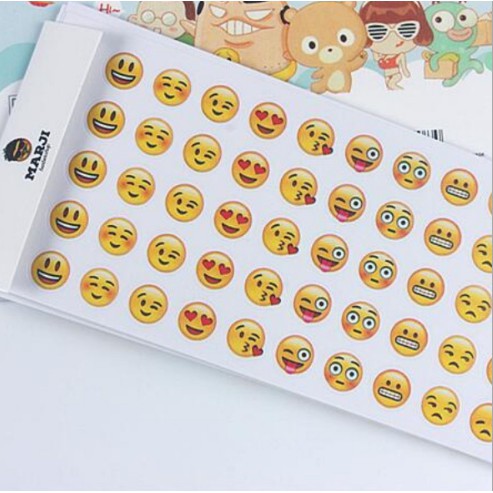 Set 6 tấm Sticker mặt cười - Văn Phòng Phẩm Sáng Tạo
