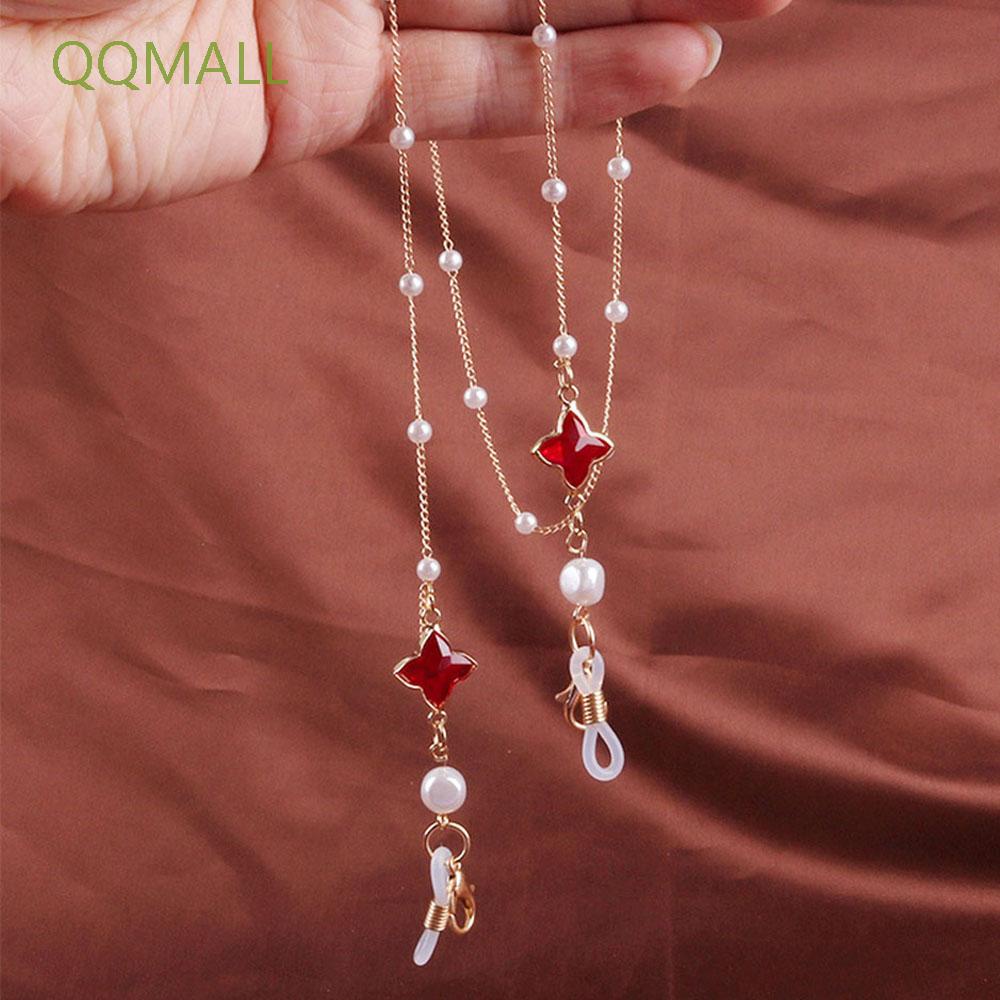 Dây đeo mắt kính hình trái tim phối hạt ngọc trai thời trang cho nữ