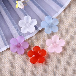 Hoa nhựa đục màu 5 cánh làm trâm