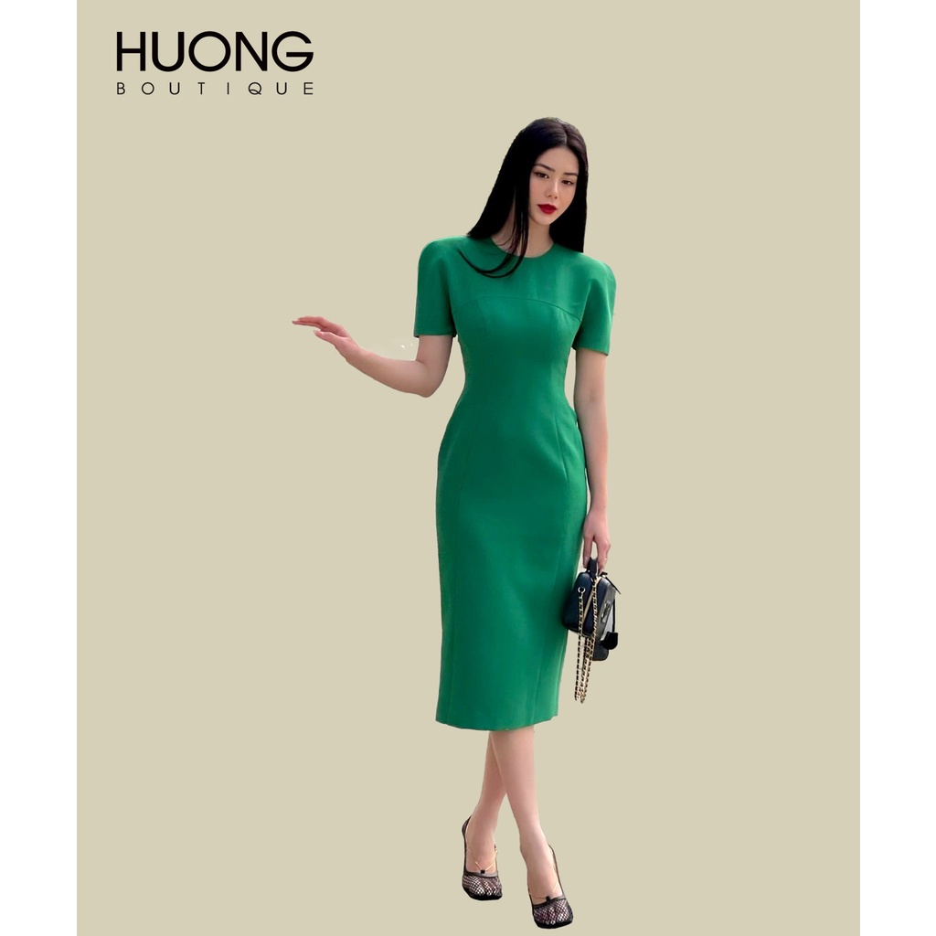 Đầm bút chì ôm darkgreen nữ HUONG BOUTIQUE HBV1179