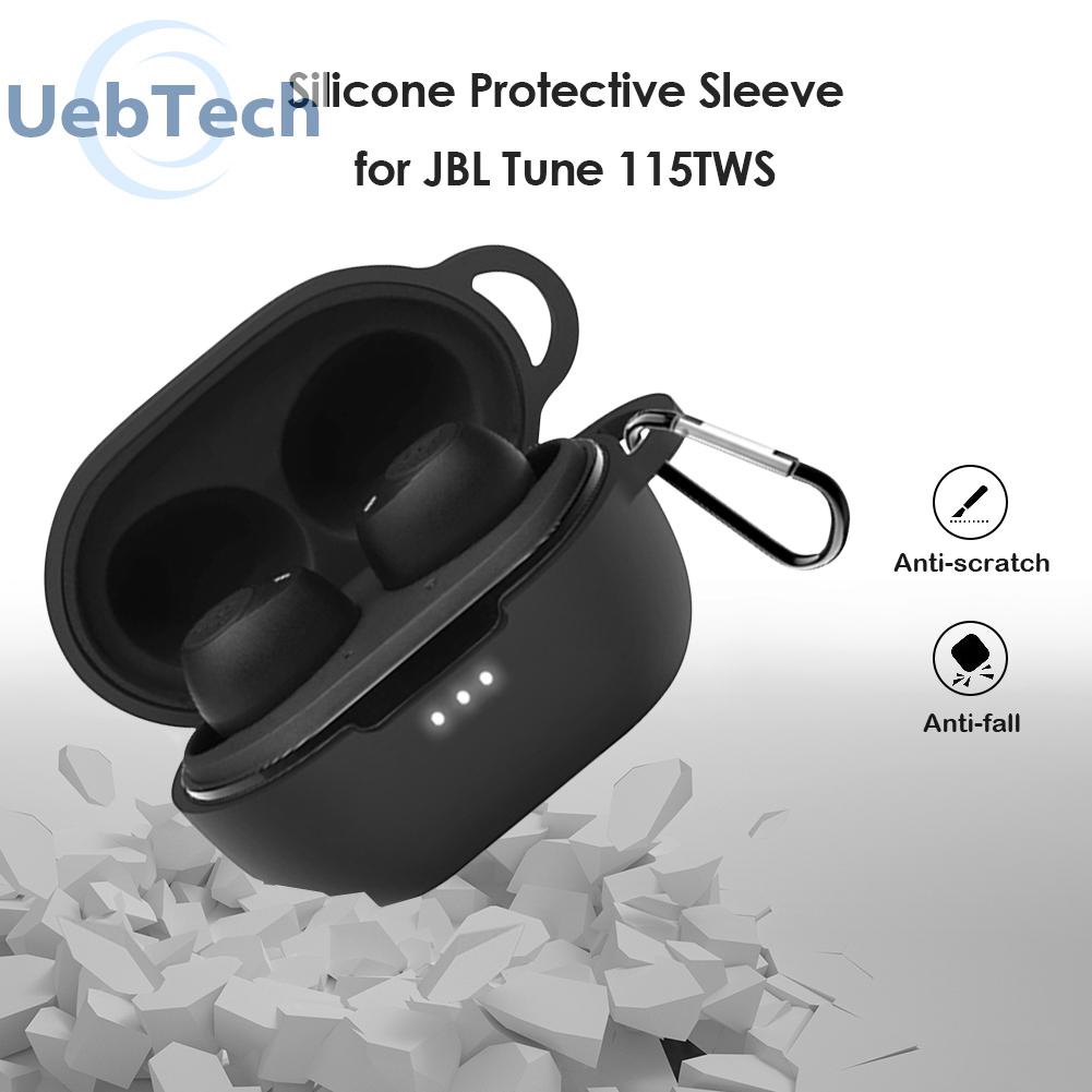 Vỏ silicon Uebtech bảo vệ hộp sạc tai nghe kết nối Bluetooth JBL Tune 115TWS