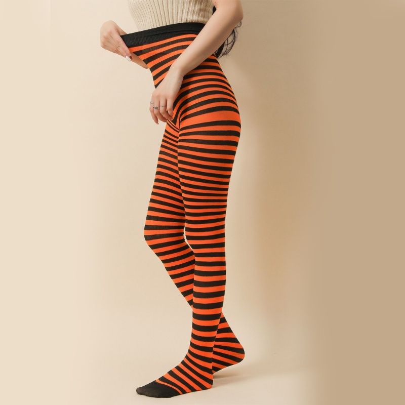 Brroa Quần Tất Sọc Nhiều Màu Hóa Trang Lễ Halloween Giáng Sinh