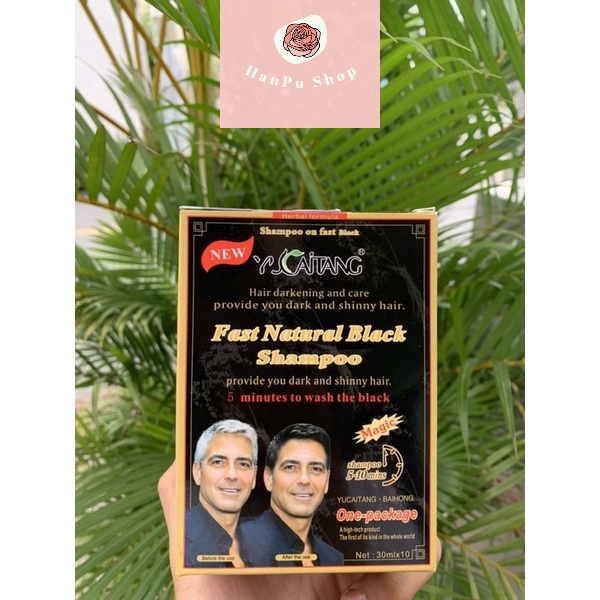 [ Hàng Xịn Không Khô Tóc ] Combo 10 Gói Gội Đen Tóc YuCaiTang, Gội Đen Phủ Bạc 10 Gói Tiện Lợi