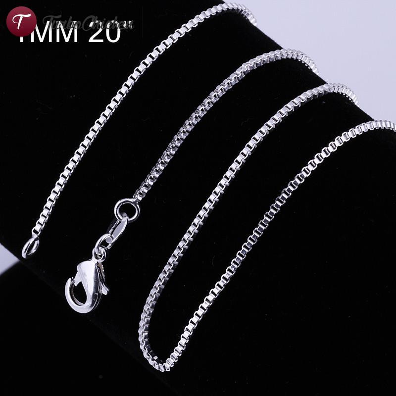 Dây chuyền mạ bạc 925 kiểu dáng đơn giản 1mm cho nam và nữ