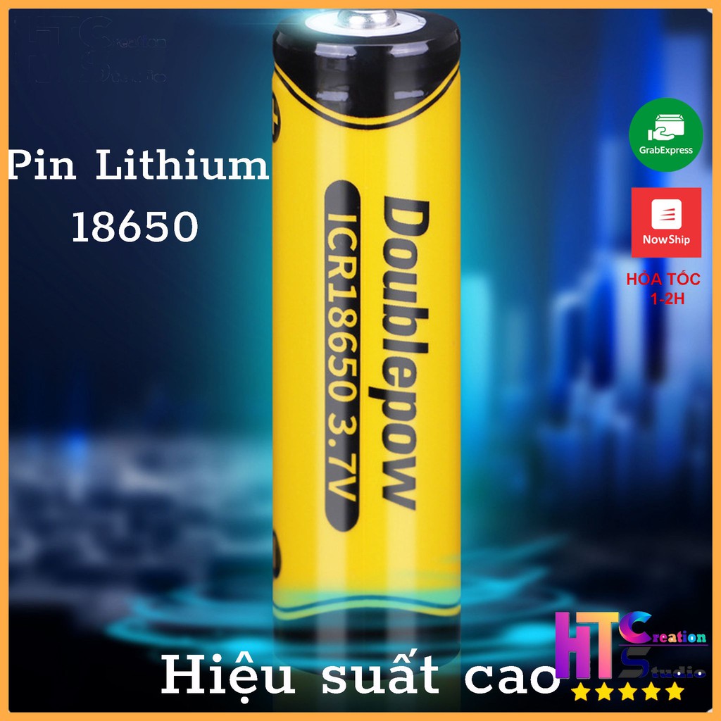 Pin sạc Doublepow 18650 3.7V 1200mAh chính hãng, dung lượng chuẩn dùng cho quạt MINI đèn pin tông đơ cắt tóc