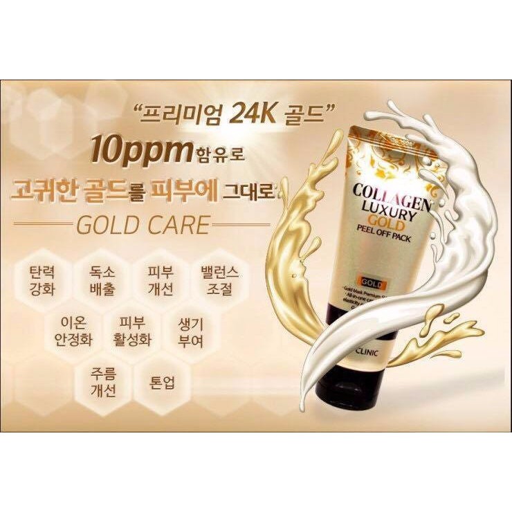 MẶT NẠ LỘT TINH CHẤT COLLAGEN &LUXURY GOLD PEEL OFF PACK 3W CLINIC 100ML