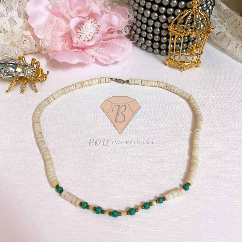 DÂY CHUYỀN VỎ SÒ SECONDHAND NHẬT BẢN BOU JEWELRY VINTAGE MÃ VC154