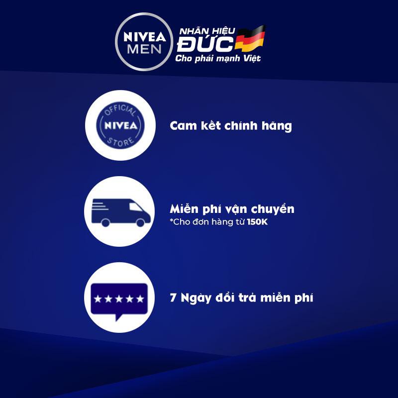 [Mã FMCGMALL -8% đơn 250K] Bộ 2 chai Lăn ngăn mùi Nivea Men phân tử bạc ngăn khuẩn gây mùi vượt trội 50ml/chai 83778