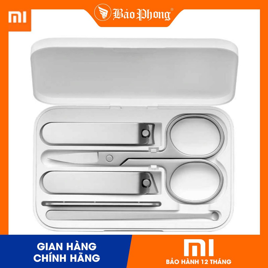 Bộ dụng cụ chăm sóc móng Xiaomi Mijia 5 món Splash-Proof Nail Clippers Set Version kìm bấm dũa móng tay kéo ngoáy tai
