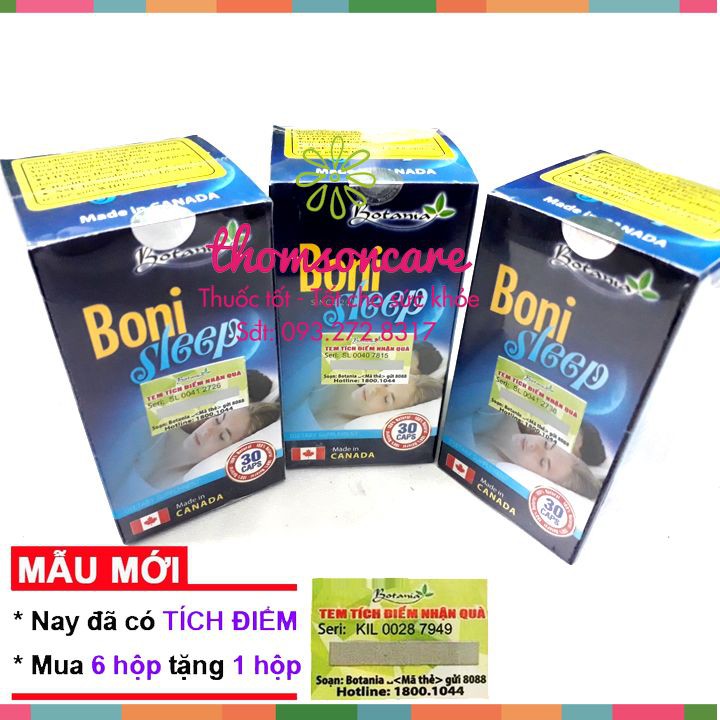 Bonisleep hỗ trợ giúp ngủ ngon - Mua 6 tặng 1 bằng tem tích điểm