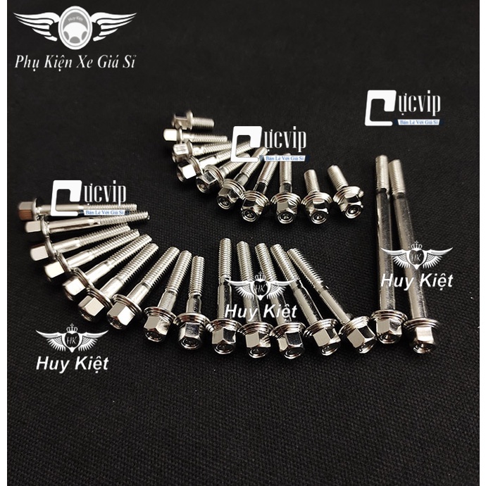 [Rẻ Vô Địch] Bộ Ốc Lốc Máy Salaya PHAY THÁI Inox 304 Cho Raider Xăng Cơ (16 Con) 5213