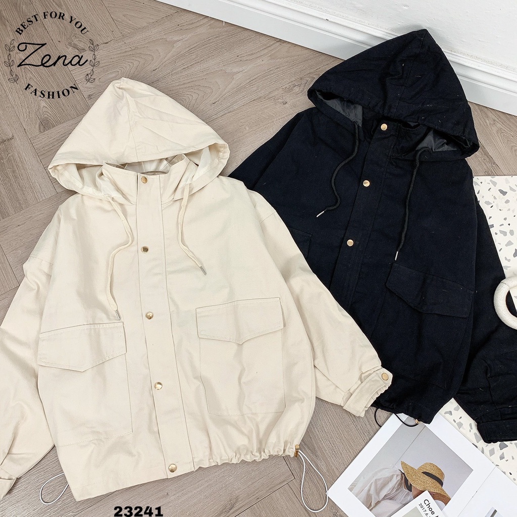 23241	KH23241-Khoác kaki 2 túi nắp to cúc vàng TK | BigBuy360 - bigbuy360.vn