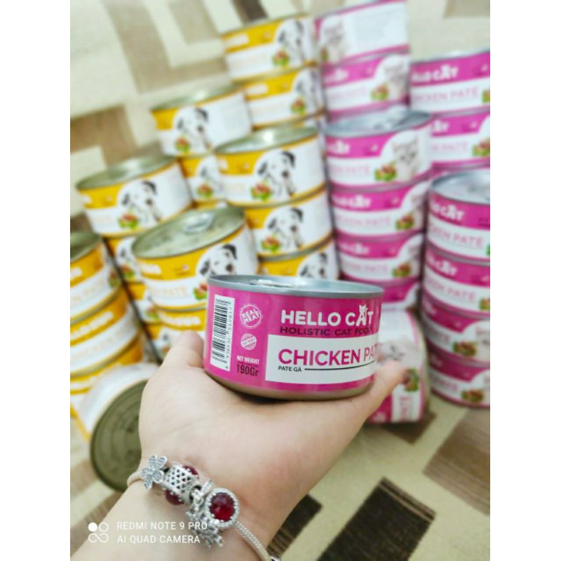 Pate cho mèo, pate cho chó Hello Cat. Hello Dog lon 190g. Tặng 2 thanh sup thưởng Ciao khi mua 5 lon