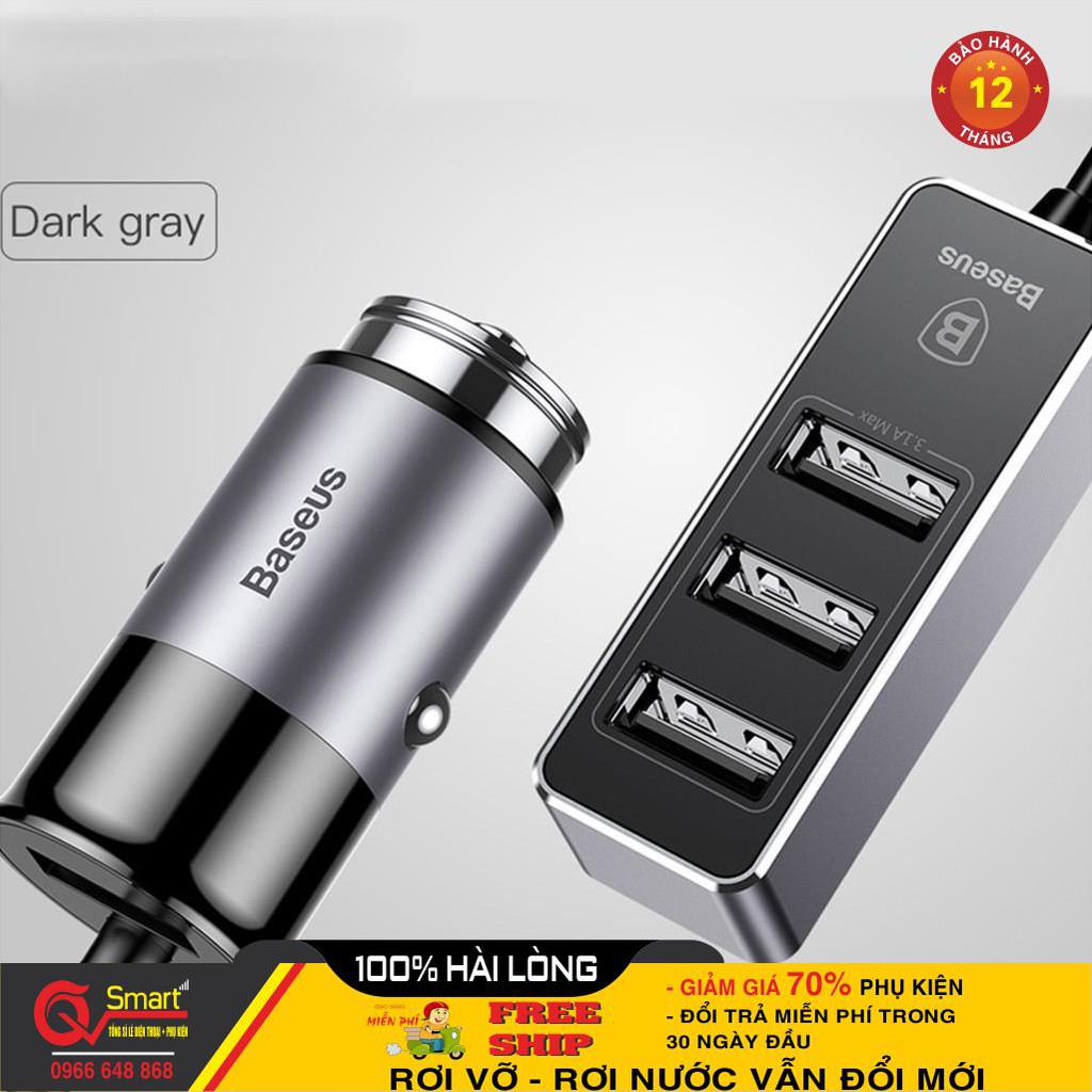 Củ sạc nhanh hiệu Baseus 4 cổng USB 5V 5.5A cho iPhone iPad SamSung(Chính Hãng)