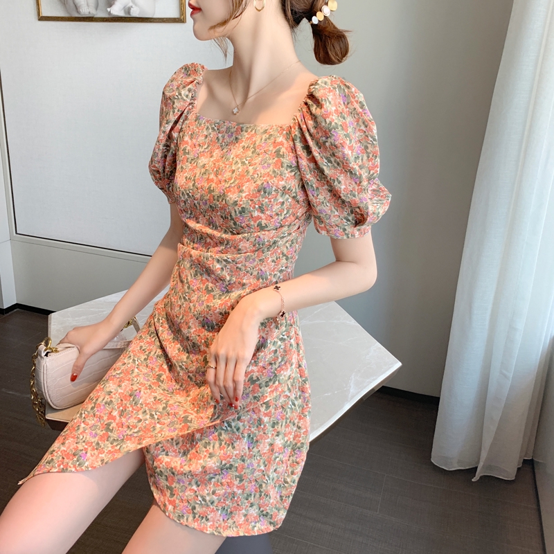 Đầm Hoa Cổ Vuông Thời Trang Dành Cho Nữ | BigBuy360 - bigbuy360.vn