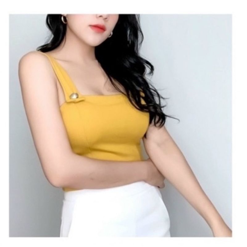 Áo 2 Dây Bản To Có Mút Ngực Form Áo Croptop