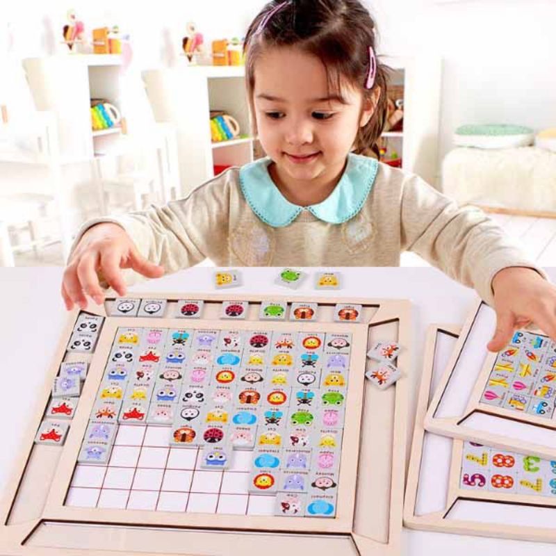 [ Mẫu mới hot] Bảng gỗ Suruku tìm cặp giống nhau luyện trí nhớ Pikachu đồ chơi thông minh