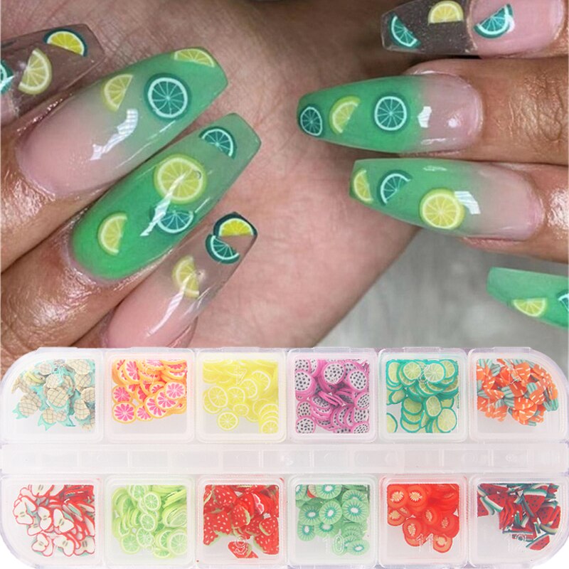 [Hàng mới về] Phụ kiện trang trí móng tay hình hoa quả 3D độc đáo DIY