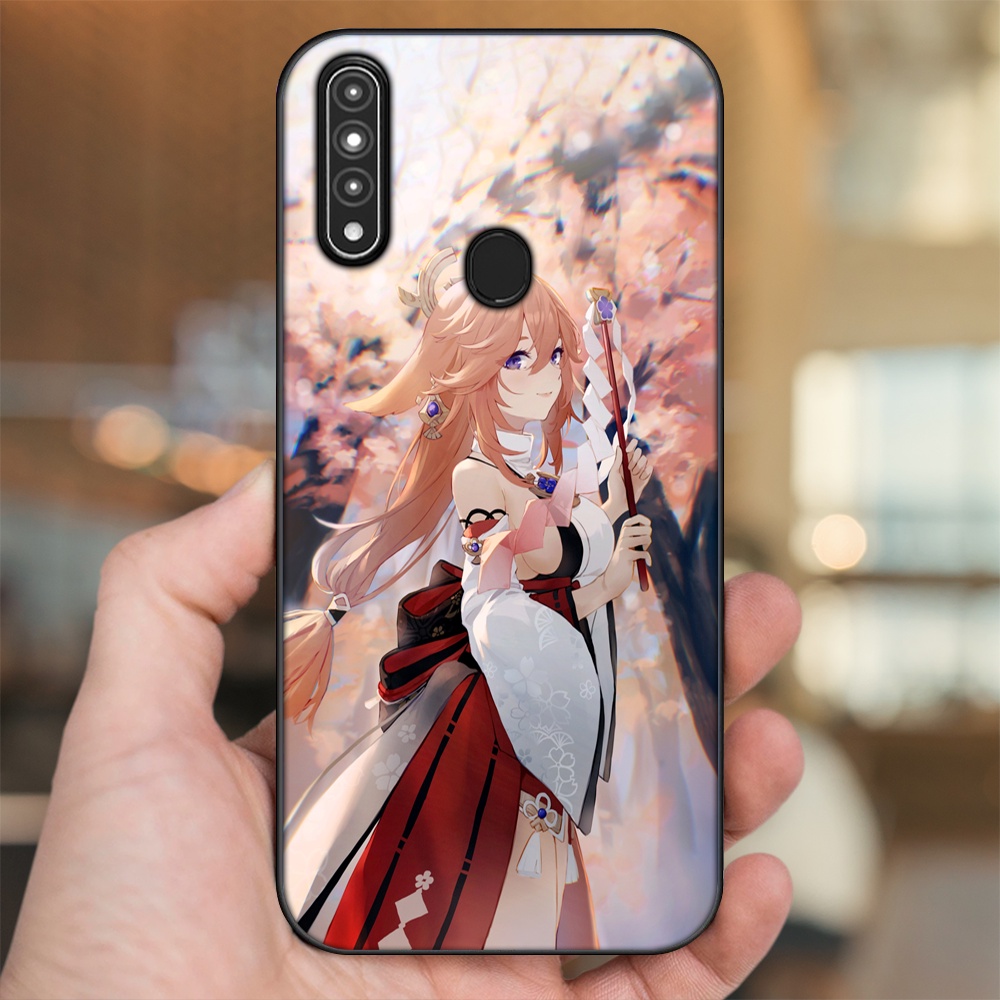 Ốp lưng Oppo A31, A8 viền đen in hình Yae Miko Genshin Impact