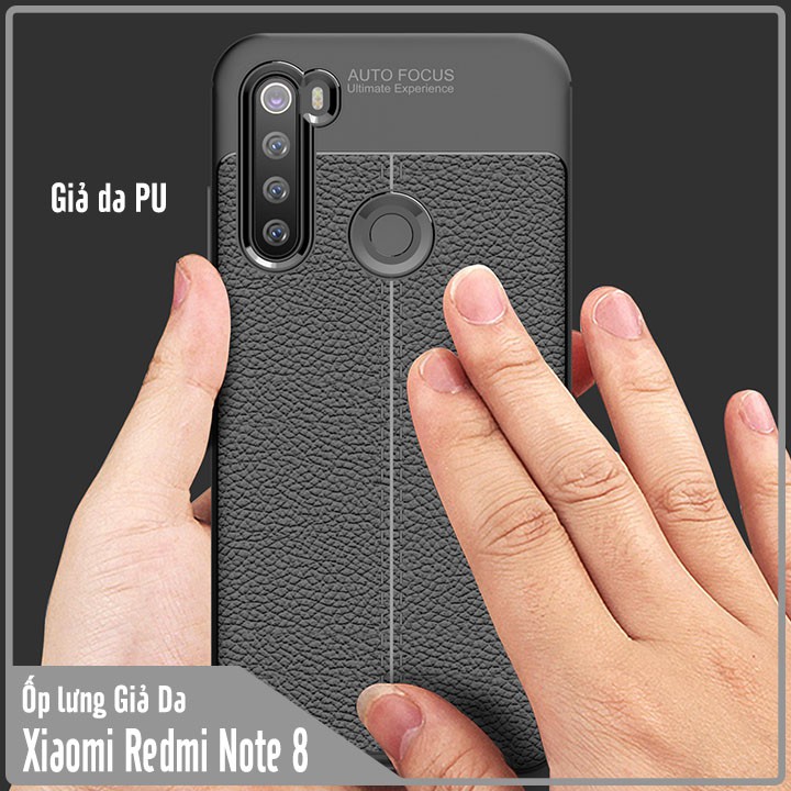 Ốp lưng cho Xiaomi Redmi Note 8 Giả da chống sốc Auto Focus