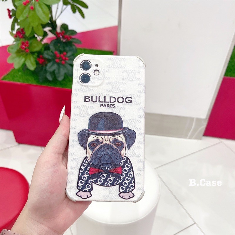 Ốp Chó BullDog Da Lì Chống Bẩn