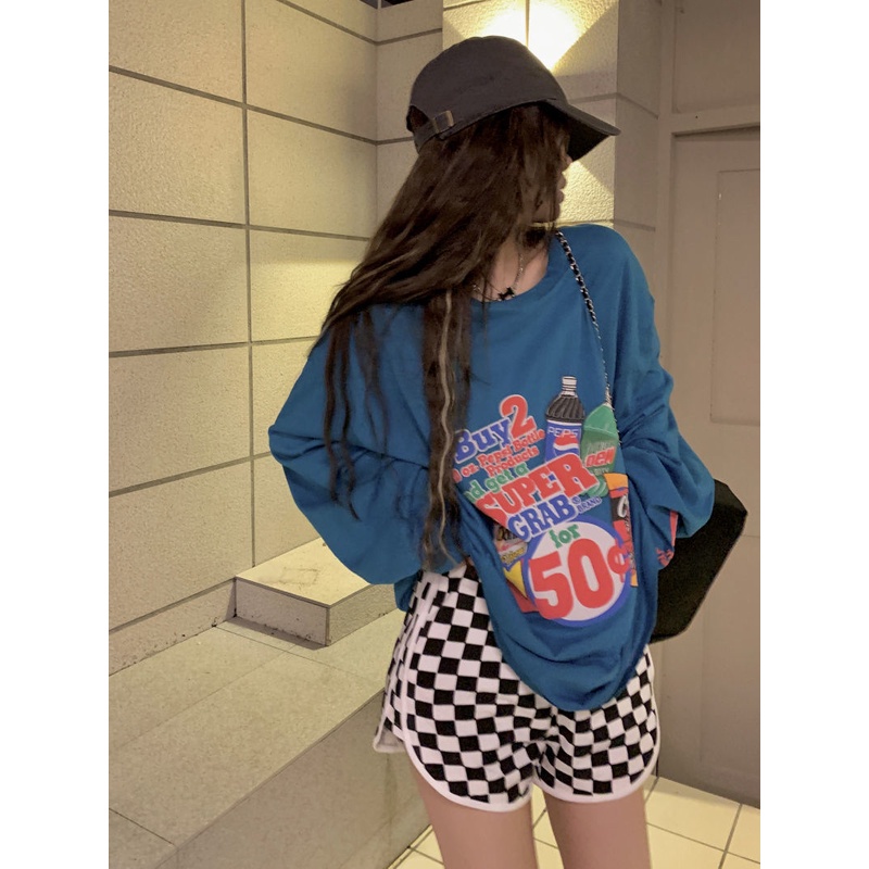 Jiashucheng Áo Thun Lụa Lạnh Tay Dài Dáng Rộng Thoáng Khí Phong Cách Hàn Quốc Thiết Kế Mới Mùa Hè Cho Nữ Bl