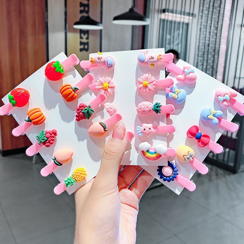 Kẹp Tóc Nơ Nhựa Màu Kẹo Trái Cây Dễ Thương Dành Cho Bé Gái