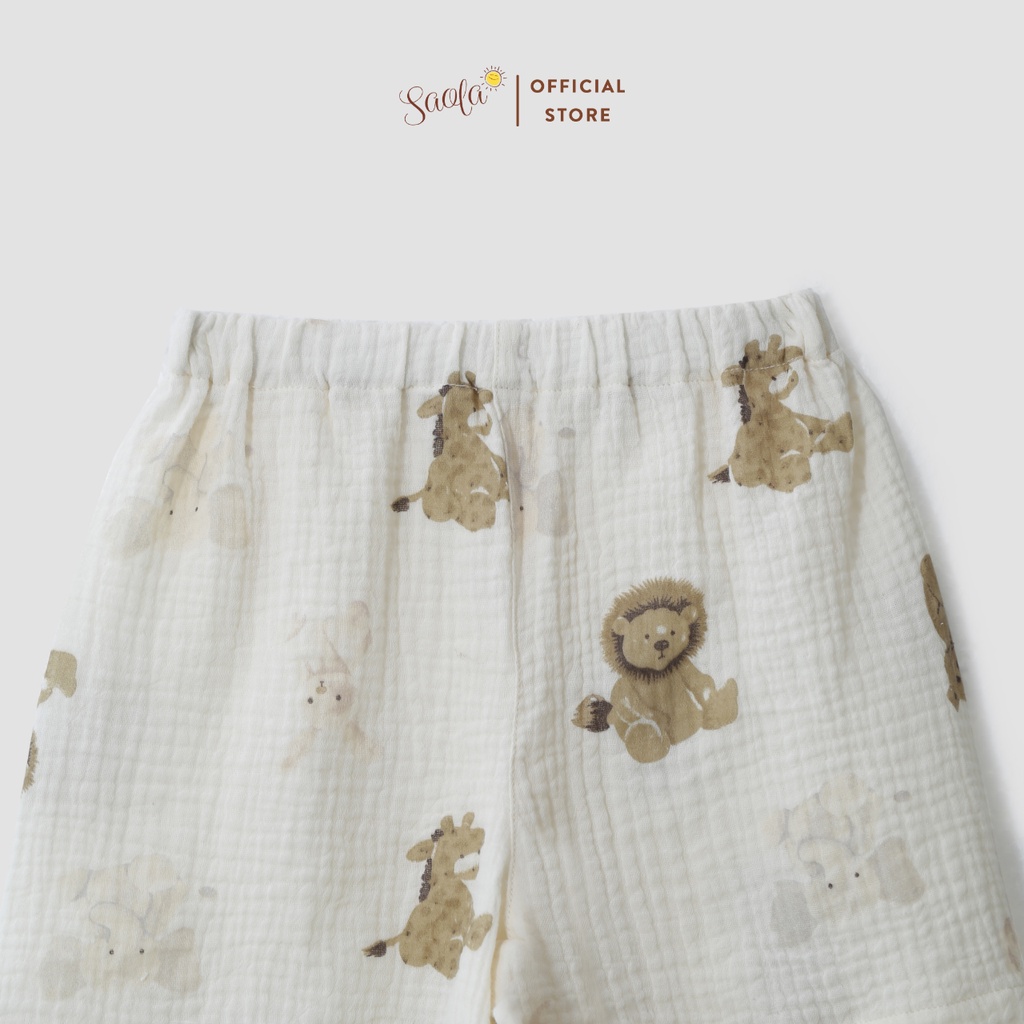 Bộ Quần Áo Thoáng Mát Cho Bé Mặc Nhà Chất Liệu Xô Muslin Cao Cấp  - SEM007 - JETTIMO SET - SAOLA CLOTHING