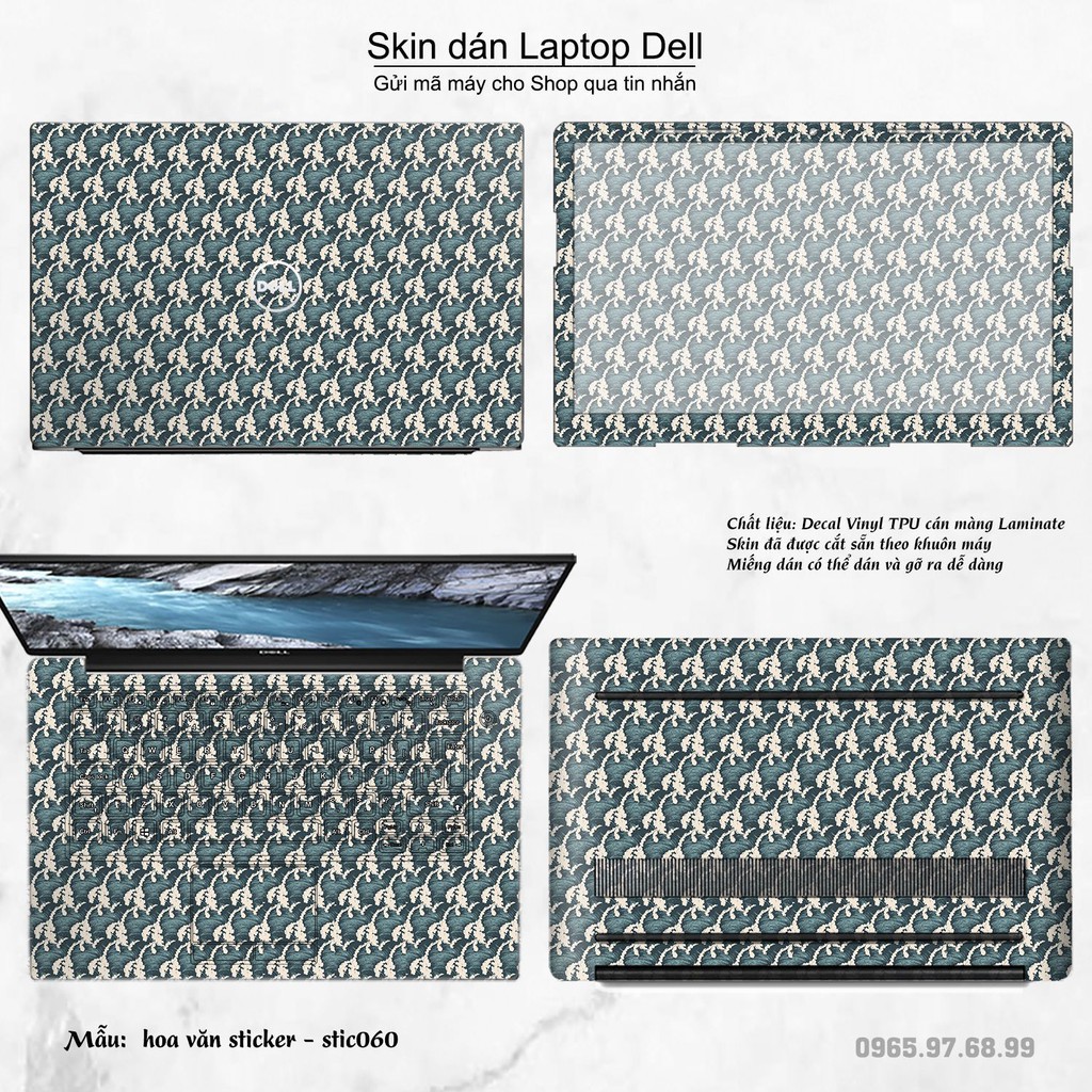 Skin dán Laptop Dell in hình Hoa văn sticker _nhiều mẫu 10 (inbox mã máy cho Shop)