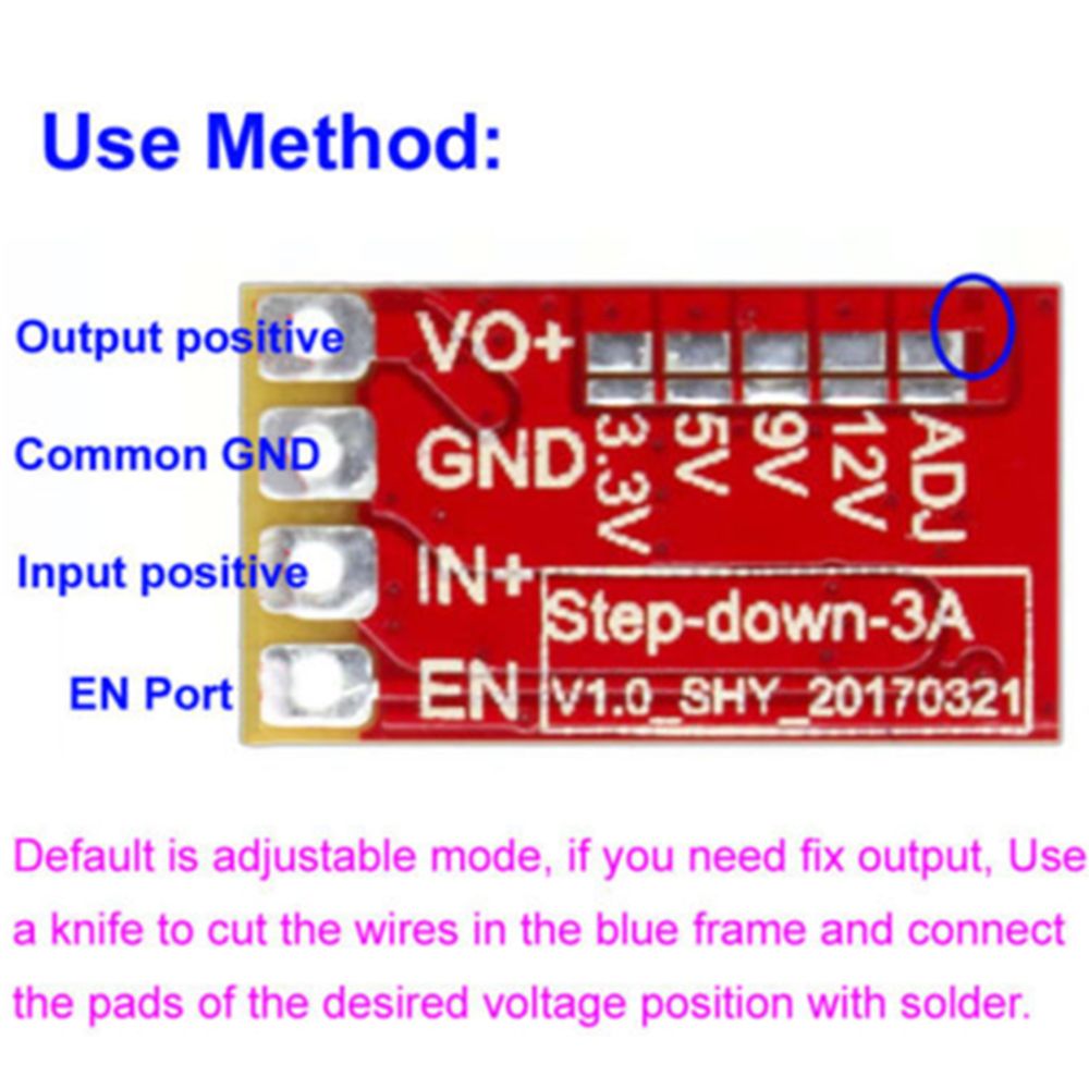 GLENES Practical Buck Step-down Converter Mini 3A Power Module DC-DC 5V 3V 12V 3.3V 9V Adjustable/Multicolor