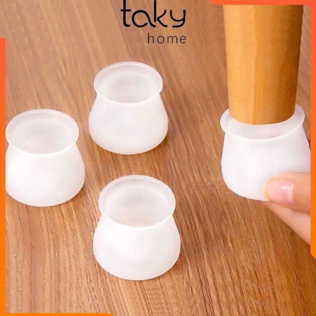 SET 4 Bọc Chân Bàn Ghế Silicone Cao Cấp / Miếng Lót Chân Bàn Ghế Chống Trượt, Chống Trầy Sàn Gỗ Tiện dụng Trong Gia Đình