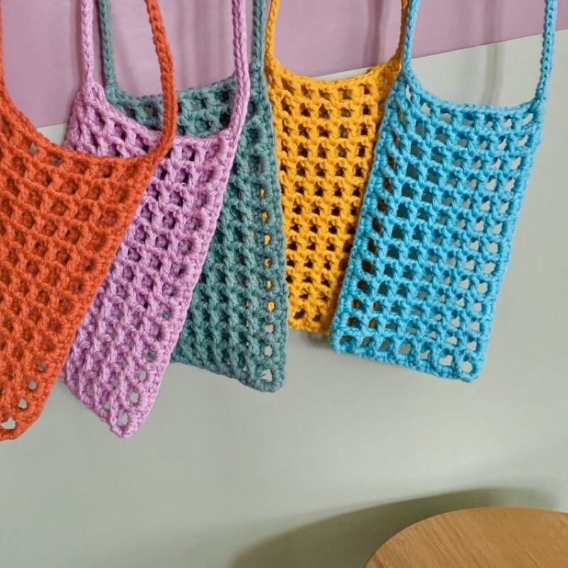 Túi đựng điện thoại băng len handmade