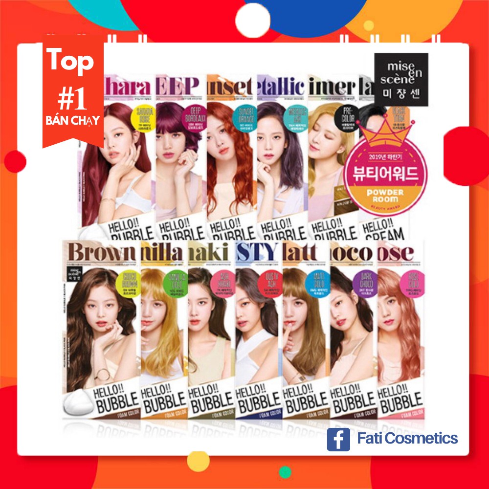 Thuốc nhuộm tóc dạng bọt Hello Bubble Foam Mise en Scene Hàn Quốc
